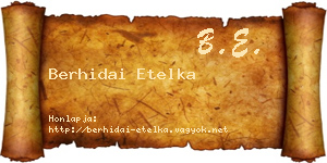 Berhidai Etelka névjegykártya